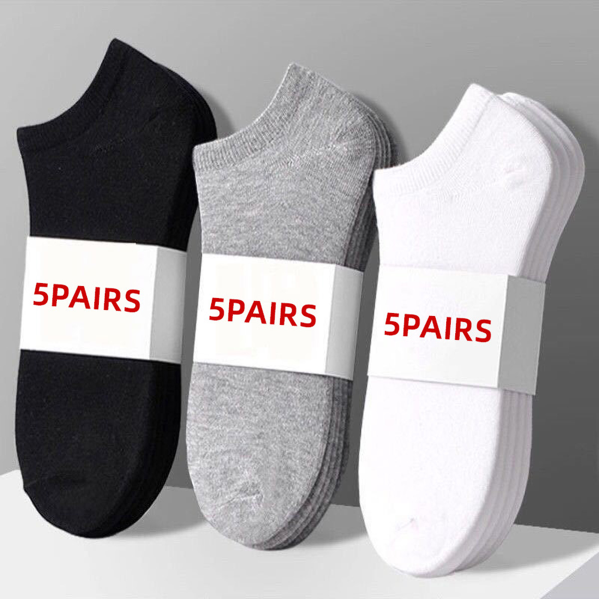 5 Pairs Unisex Casual Plain Co - Ankle Sock Low Cut review and price